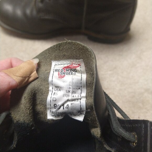 Men's Red Wing Black Leather Boots, 9014, US 8.5 - Picture 4 of 9